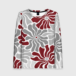 Женский лонгслив Цветы cherry and grey pattern