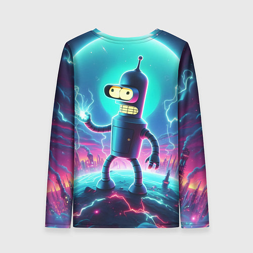 Женский лонгслив Робот-сгибальщик Бендер пропускает через себя молн / 3D-принт – фото 2
