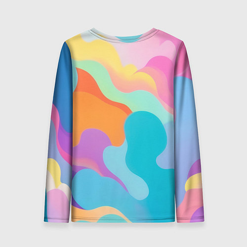 Женский лонгслив Разноцветные красивые облака / 3D-принт – фото 2