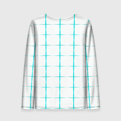 Женский лонгслив Color white light blue crosses / 3D-принт – фото 2