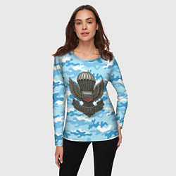 Лонгслив женский Часть и отвага ВДВ, цвет: 3D-принт — фото 2