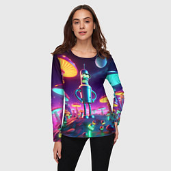Лонгслив женский Ночёвка Бендера на планете светящихся гигантских г, цвет: 3D-принт — фото 2