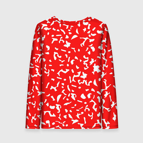 Женский лонгслив Красный яркий камуфляж / 3D-принт – фото 2