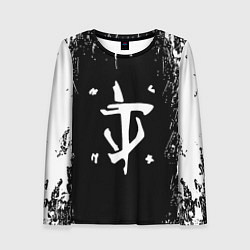 Женский лонгслив Doom краска белая текстура