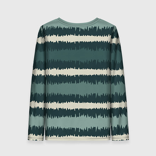 Женский лонгслив Полосы зигзагообразные зеленые / 3D-принт – фото 2