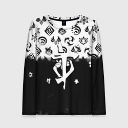 Женский лонгслив Doom черно белые аниме