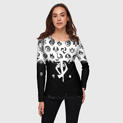 Лонгслив женский Doom черно белые аниме, цвет: 3D-принт — фото 2