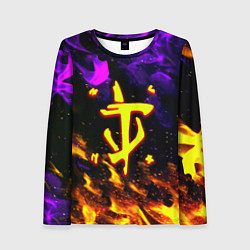 Женский лонгслив Doom огненный стиль