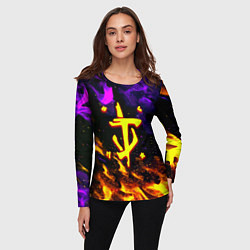 Лонгслив женский Doom огненный стиль, цвет: 3D-принт — фото 2