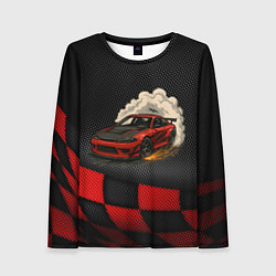 Лонгслив женский Дрифт авто с облаком дыма, цвет: 3D-принт