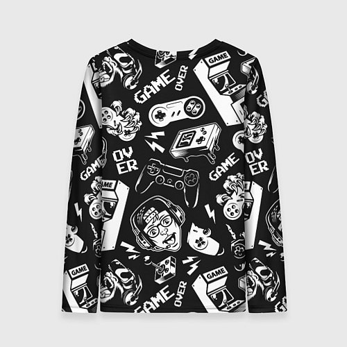 Женский лонгслив Retro gamer pattern / 3D-принт – фото 2