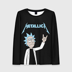 Женский лонгслив Metallica и Рик рокер из Рик и Морти