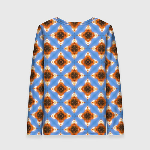 Женский лонгслив Калейдоскоп на голубом фоне / 3D-принт – фото 2