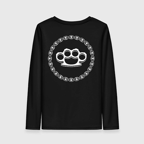 Женский лонгслив Страха нет - Питбуль и кастет / 3D-принт – фото 2