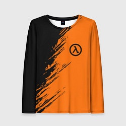 Женский лонгслив Half Life - black and orange