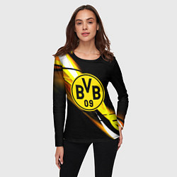 Лонгслив женский Borussia спортивная геометрия, цвет: 3D-принт — фото 2