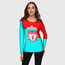 Лонгслив женский Liverpool краски текстура штрихи, цвет: 3D-принт — фото 2