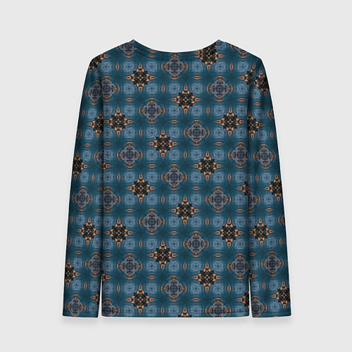 Женский лонгслив Сине-черный узорчатый паттерн / 3D-принт – фото 2
