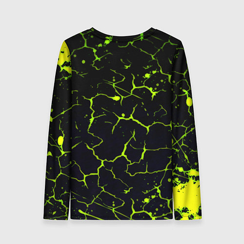 Женский лонгслив Ливерпуль зеленые трещины / 3D-принт – фото 2