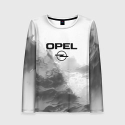 Лонгслив женский Opel на сером абстрактном фоне, цвет: 3D-принт