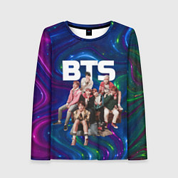Лонгслив женский BTS фотосессия на диване, цвет: 3D-принт