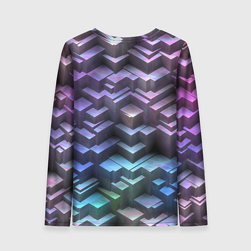 Женский лонгслив Неоновый рельеф / 3D-принт – фото 2