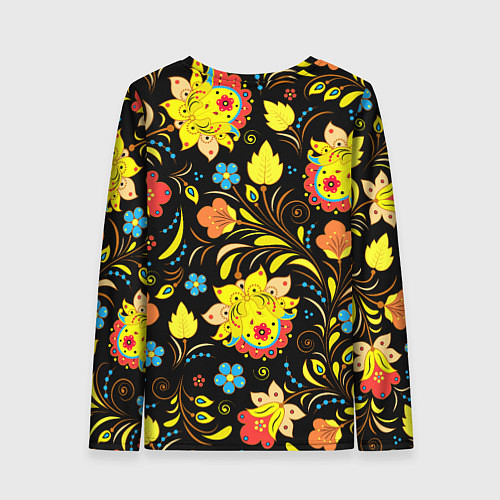 Женский лонгслив Хохлома узор / 3D-принт – фото 2