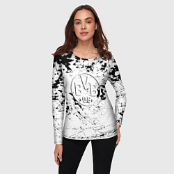 Лонгслив женский Borussia черно белые краски, цвет: 3D-принт — фото 2