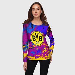 Лонгслив женский Borussia абстрактные краски, цвет: 3D-принт — фото 2