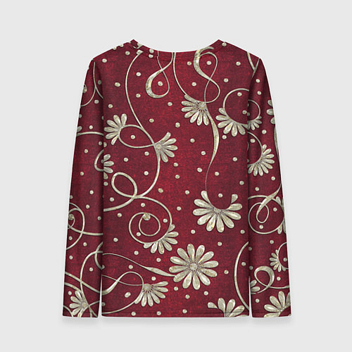 Женский лонгслив Красный бархат / 3D-принт – фото 2