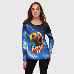 Лонгслив женский Break it злой медведь, цвет: 3D-принт — фото 2