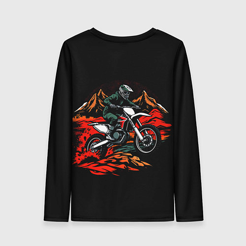 Женский лонгслив Motocross in the mountains / 3D-принт – фото 2