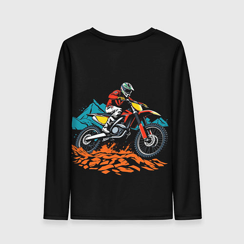 Женский лонгслив Motocross mountains / 3D-принт – фото 2