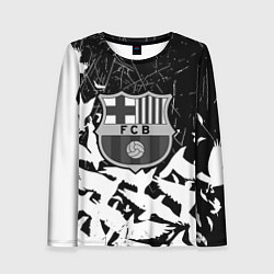 Лонгслив женский Barcelona черно белые птицы, цвет: 3D-принт
