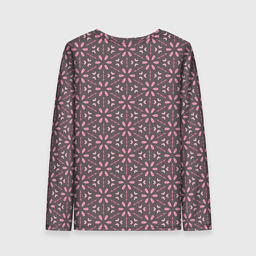 Женский лонгслив Шестиугольники с цветочными перекрестиями / 3D-принт – фото 2