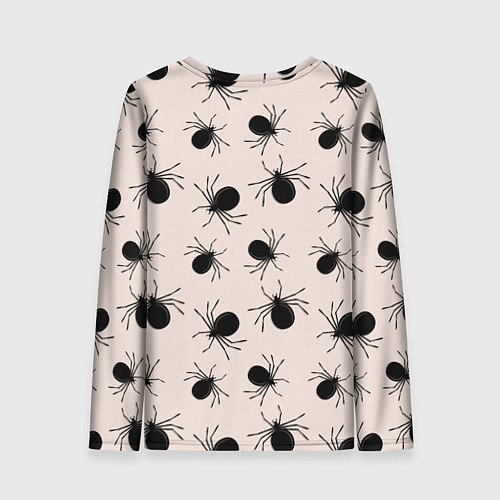 Женский лонгслив Паттерн с черными жуками / 3D-принт – фото 2