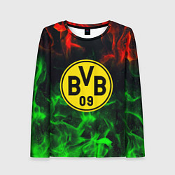 Женский лонгслив Borussia красно зеленый огонь