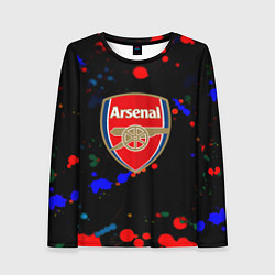 Женский лонгслив Arsenal неоновые брызги красок