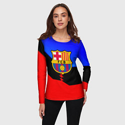 Лонгслив женский Barcelona спортивная геометрия, цвет: 3D-принт — фото 2