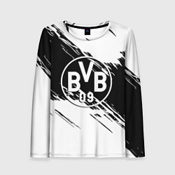 Женский лонгслив Borussia черно белые полосы