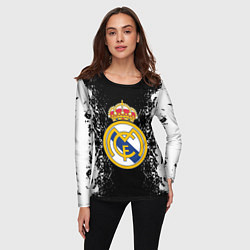 Лонгслив женский Реал Мадрид текстура краски, цвет: 3D-принт — фото 2