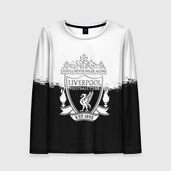 Женский лонгслив Liverpool краски черно белые