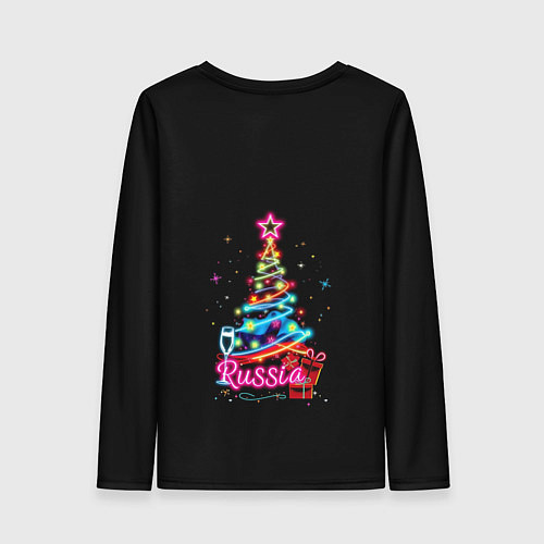 Женский лонгслив Christmas tree gifts / 3D-принт – фото 2