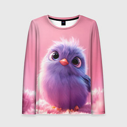 Женский лонгслив Милая фиолетовая птичка