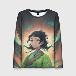 Женский лонгслив Маомао на фоне облаков