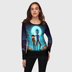 Лонгслив женский Рик и Морти в ночь на хэллоуин, цвет: 3D-принт — фото 2