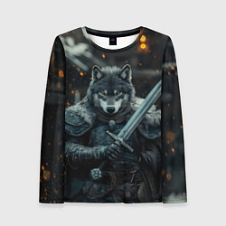Лонгслив женский Воин волк с мечом, цвет: 3D-принт