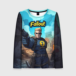 Лонгслив женский Fallout смотритель с пистолетом, цвет: 3D-принт