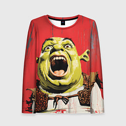 Лонгслив женский Орущий Шрек, цвет: 3D-принт