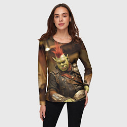 Лонгслив женский Шрек панк в человеческом облике, цвет: 3D-принт — фото 2